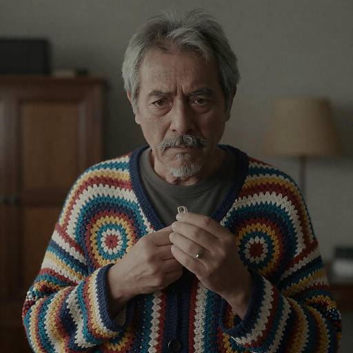 Intense Middle-Aged Man in Dim Room