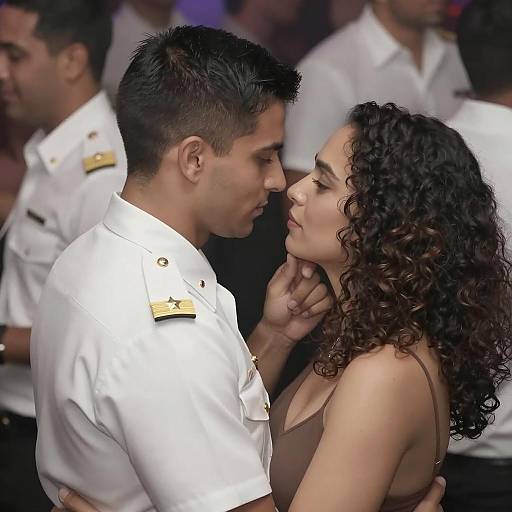 Intimate Moment at a Crowded Party