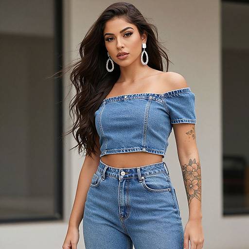 Confident Woman in Denim Fashion