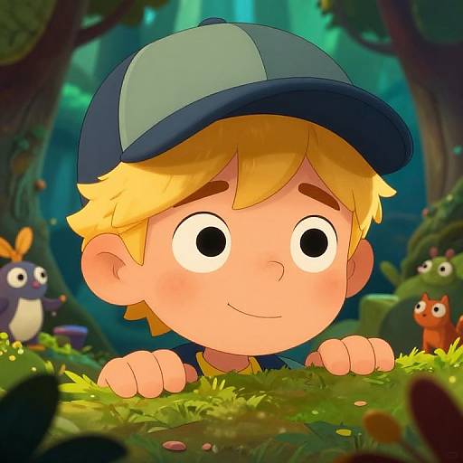 Adventurous Boy in Magical Forest