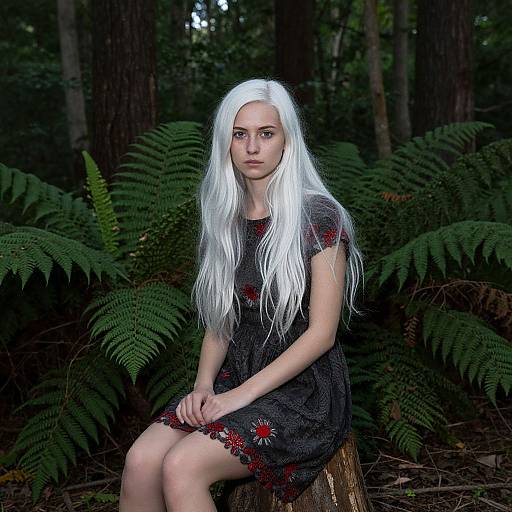 Young Woman in Enchanted Forest