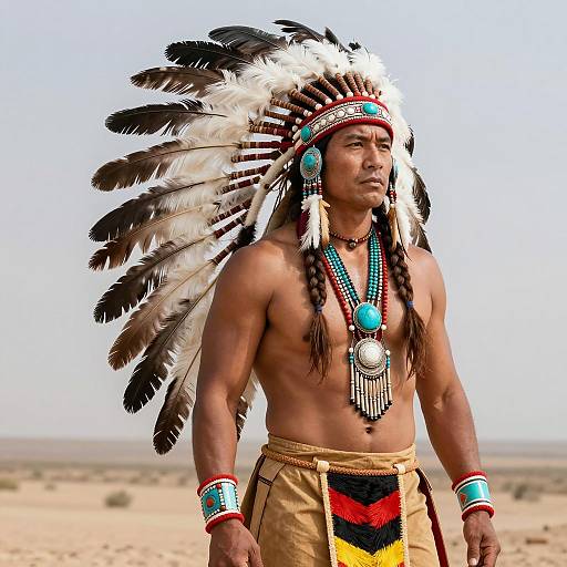 Photorealistic Native American Warrior Portrait