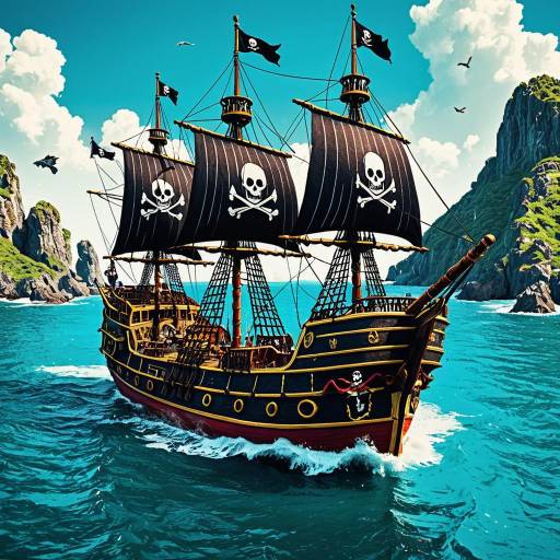 Kid-Friendly Pirate Ship Illustration