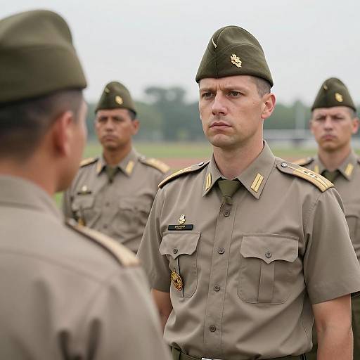 Military Officers in Serious Discussion