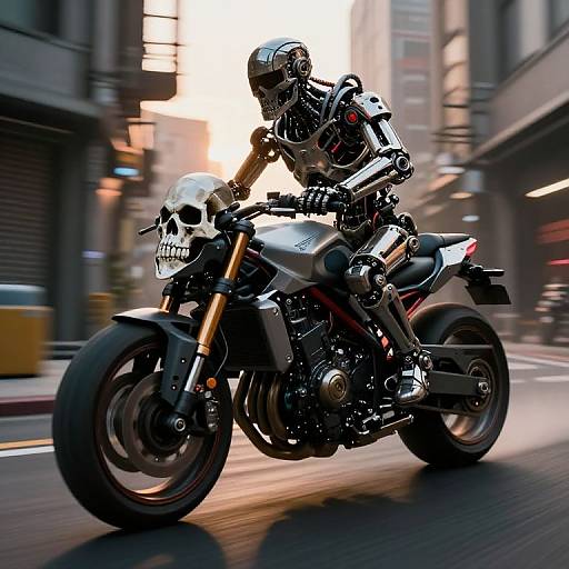 Terminator Endoskeleton on Cyberdyne Superbike