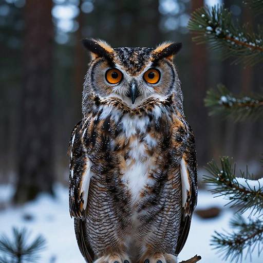 Majestic Great Horned Owl at Dusk