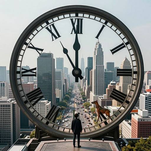 Surreal Clock Mirror Metropolis