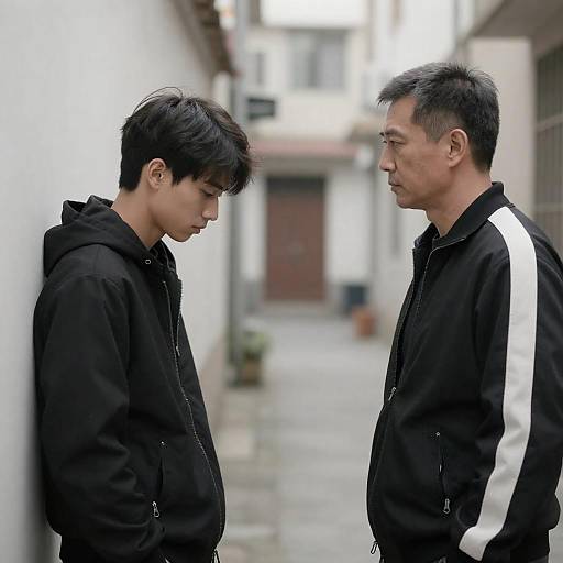 Intense Alley Standoff Between Two Men