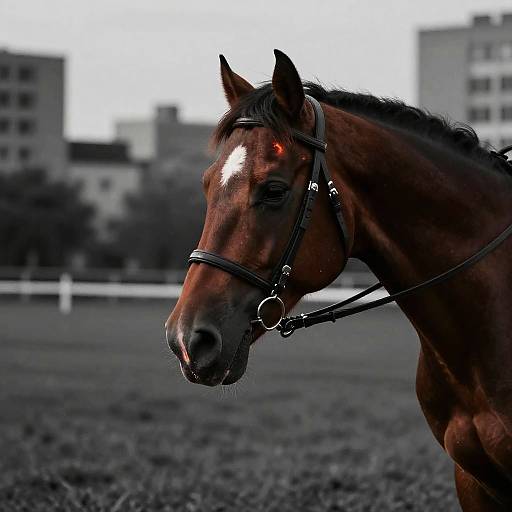 Dynamic Fire Horse in Night City