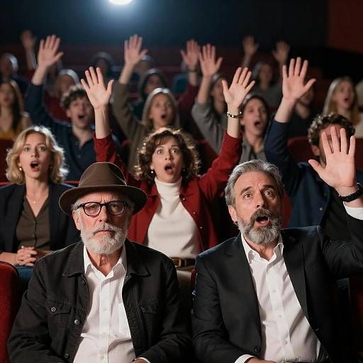 Excited Audience in a Movie Theater