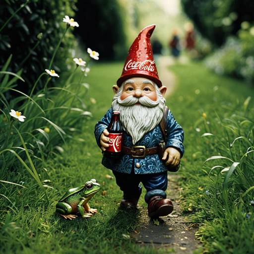 Enchanted Garden Gnome with Coca-Cola