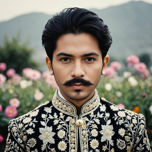 Stylish Male in White Sherwani Outdoors