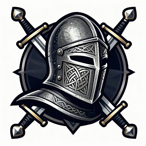 Knight Helmet Celtic Fantasy Logo