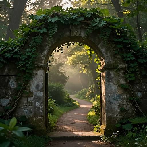 Mystical Ancient Stone Archway Path