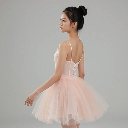 Realistic Princess Ballerina in Pink Dress