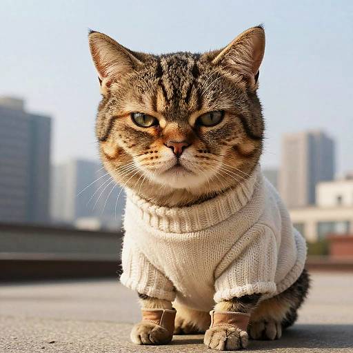 Timid Spoiled Cat Caricature