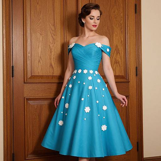 1950s Elegant Prom Dress Portrait