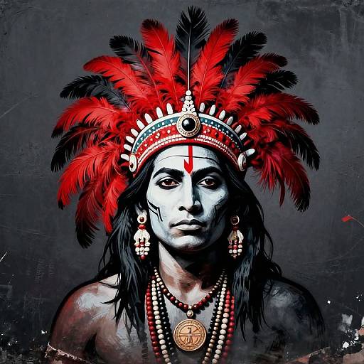 Banksy-Style Indian Chief Portrait