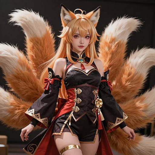 Anime Kitsune Woman Cosplay