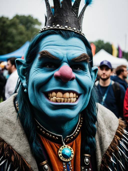 Man in King Gristle Troll Costume at Cosplay Festival
