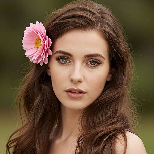 Beautiful Woman with Floral Hair