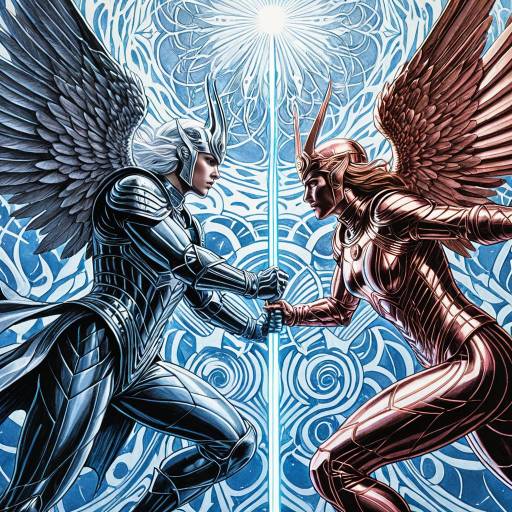 Celestial Archangels Engaged in Combat