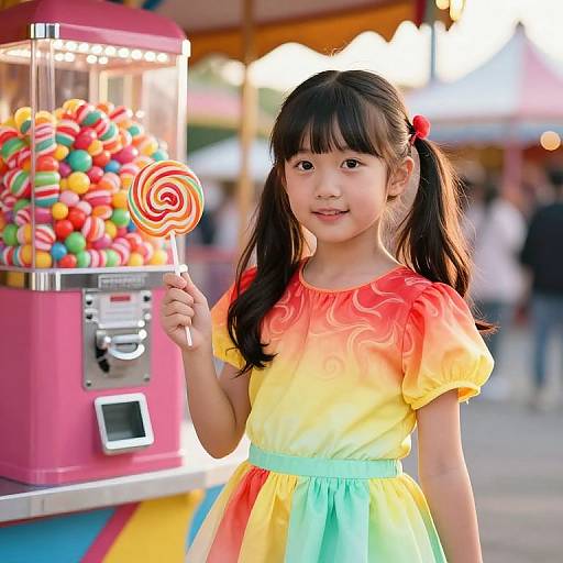 Lollipop Girl at Festive Carnival