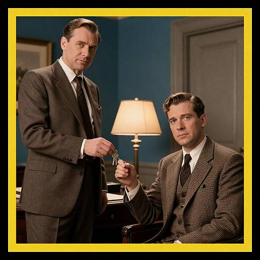 Classic Movie Poster with Serious Men