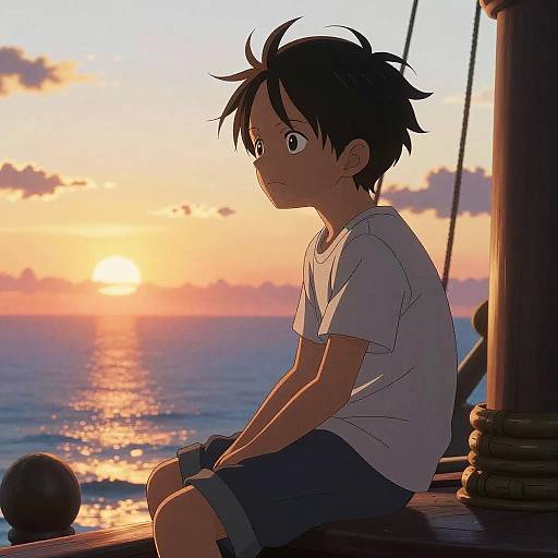 Young One Piece Character at Sunset