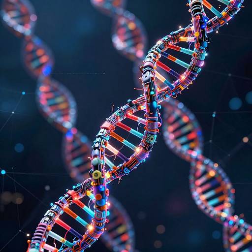 Futuristic Electrified DNA Double Helix