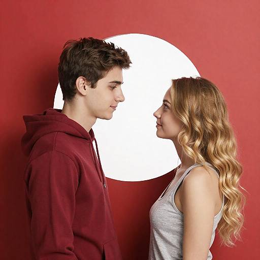 Intimate Couple Portrait with Vibrant Background