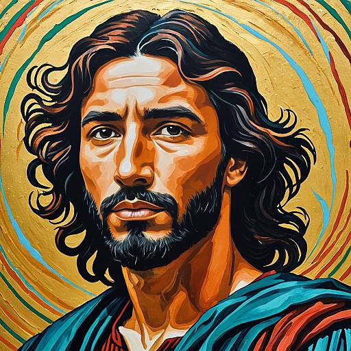 Colorful Gouache Portrait of a Man