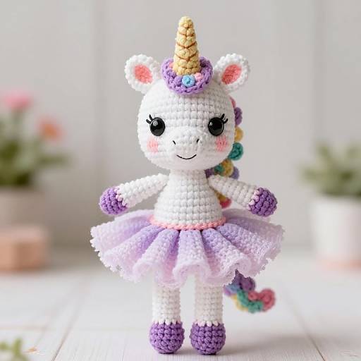 Crochet Unicorn Doll in Purple Tutu
