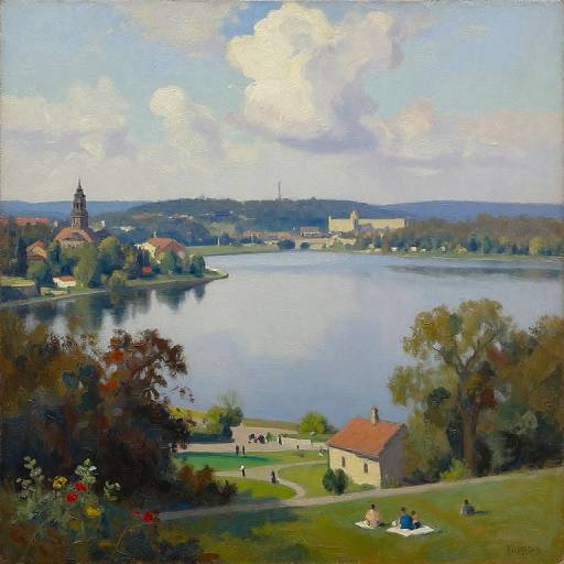 Dresden Lake George Oil Painting