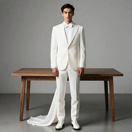 Stylish Groom in White Suit