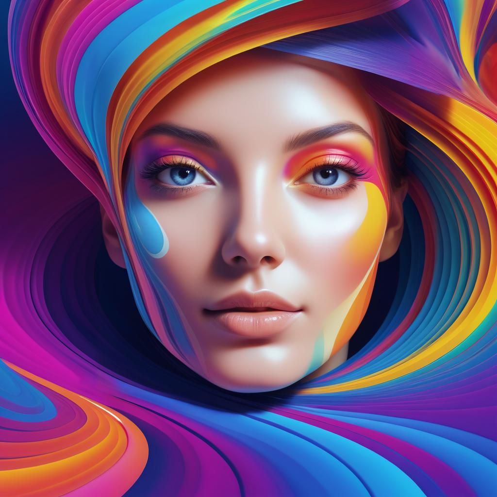 Vibrant 3D Portrait of a Woman