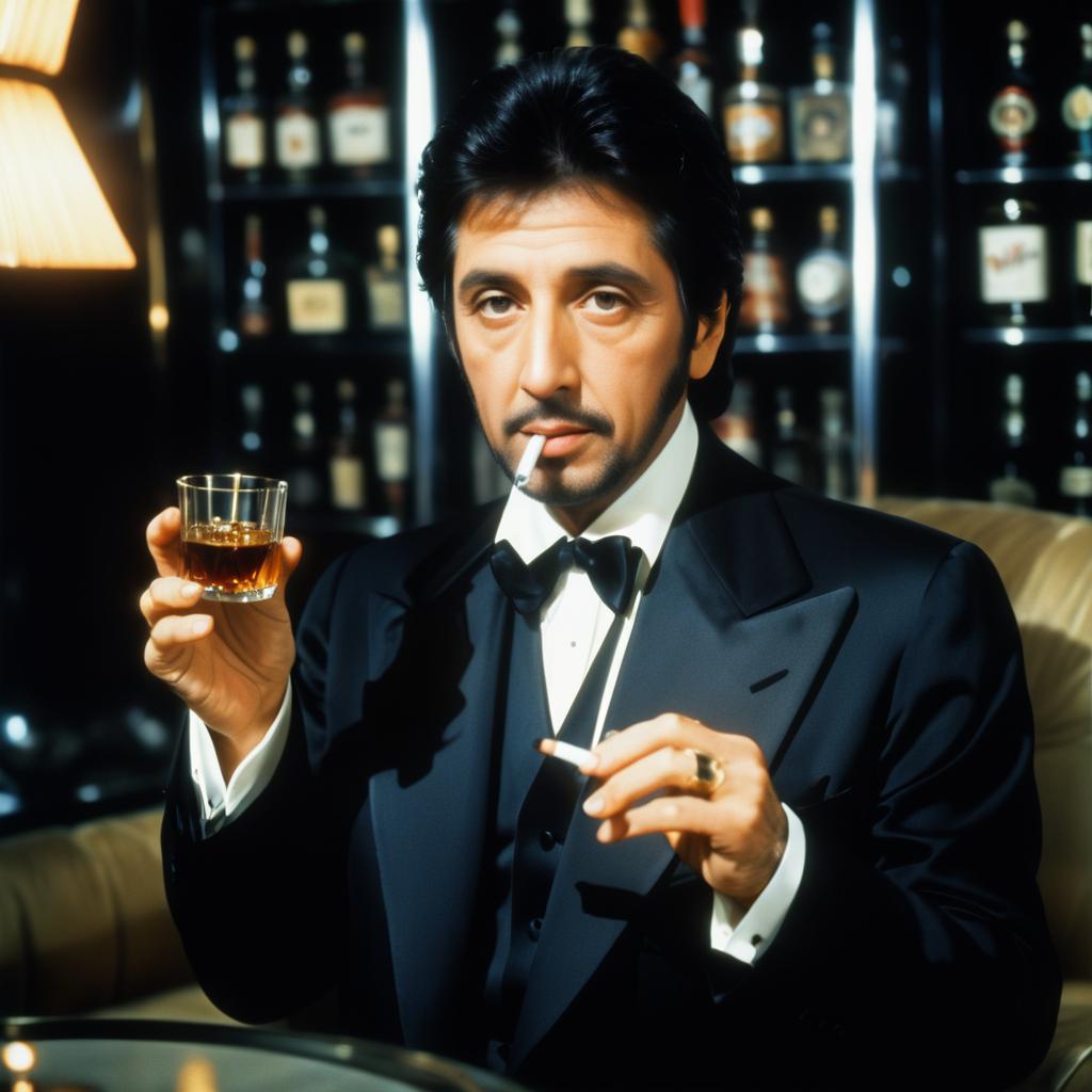 Vintage Al Pacino with Scotch and Cigarette