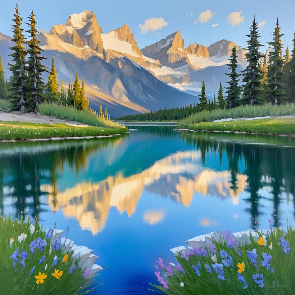 Impressionist Landscape of Canadian Rockies