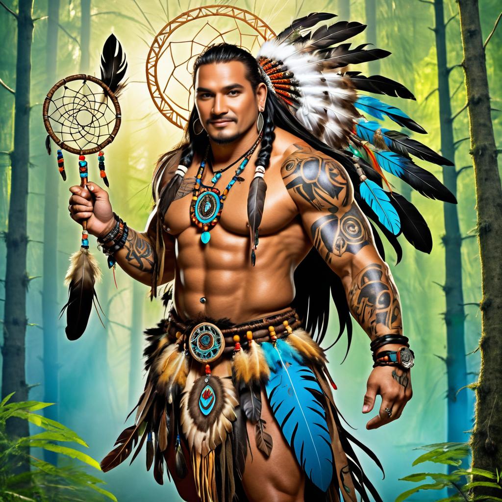 Fierce Native American Shaman Illustration