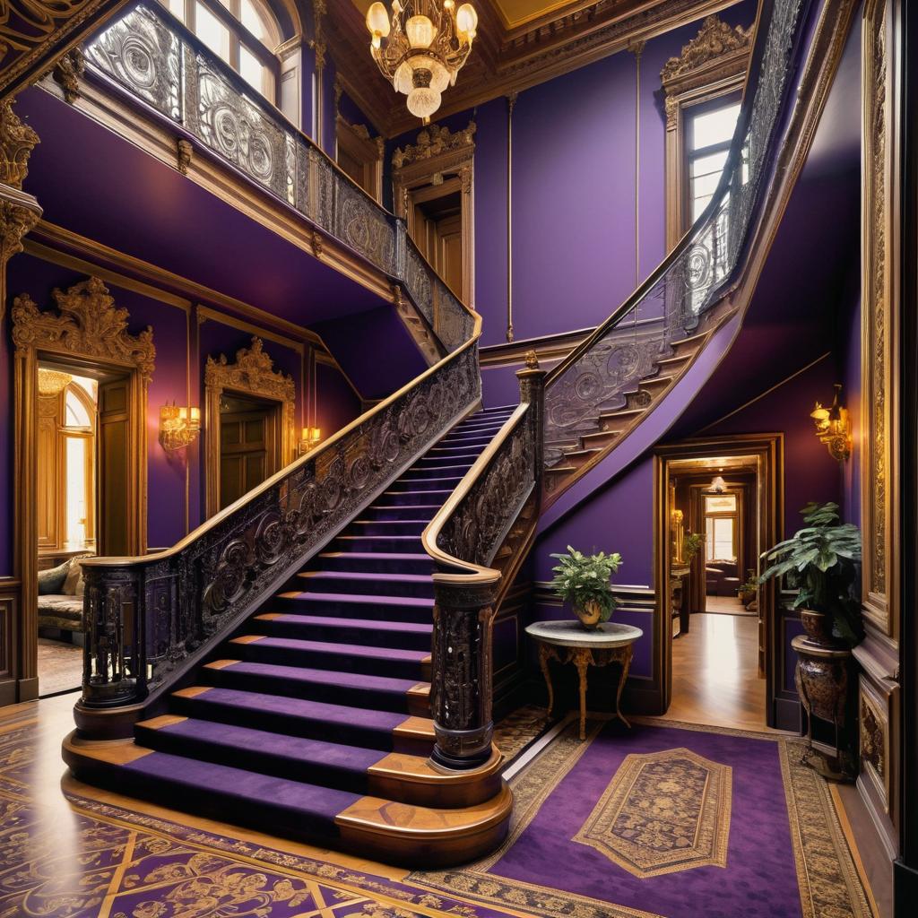 Luxurious Maximalist Staircase Design