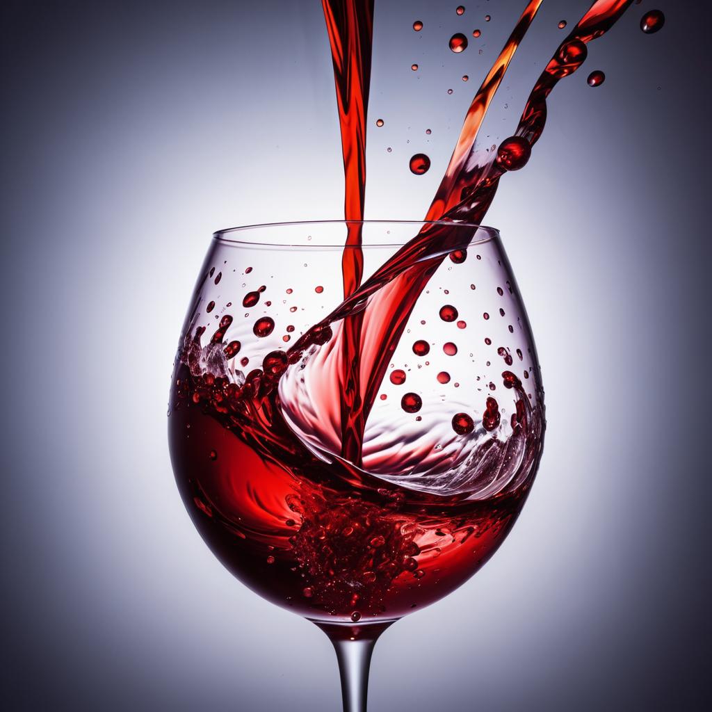 Elegant Splash of Red Wine and Soda