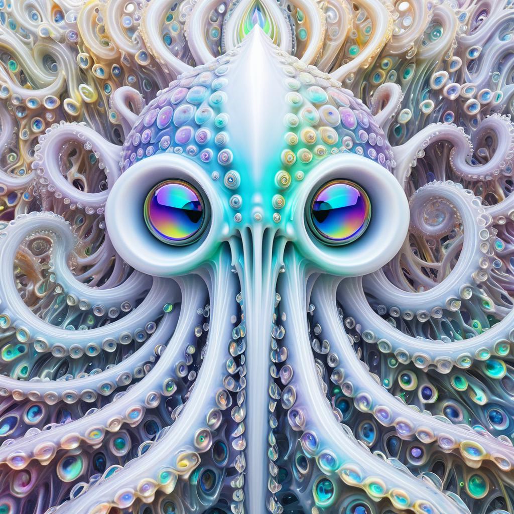 Hyper-Realistic Surreal Psychedelic Octopus Art