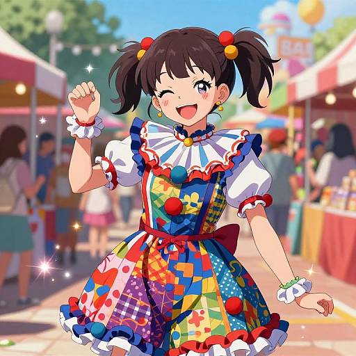 Mischievous Anime Clown Girl