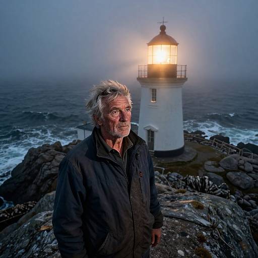 Aged Lighthouse Keeper Portrait
