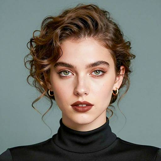 Elegant Bride Hairstyle Portrait with Curly Hair