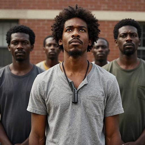 Intense Gaze Among Friends in Sunlight