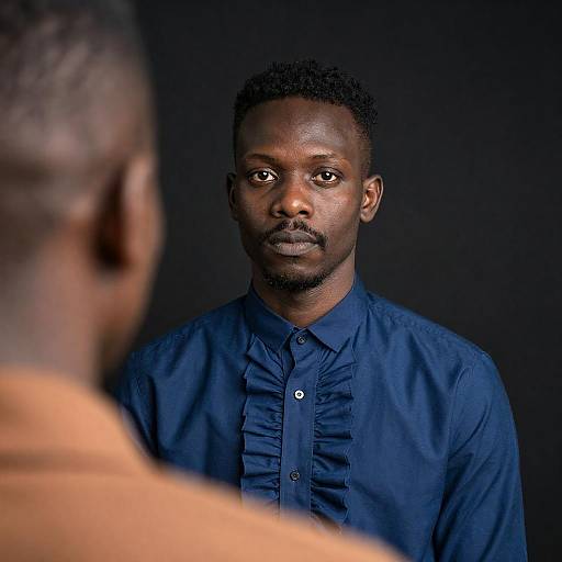 Portrait of a Man in Blue Ruffled Shirt