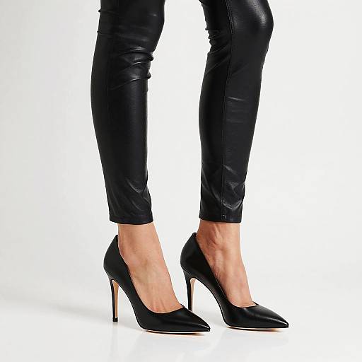 Glossy Leather Pants with Heels
