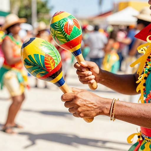 Vibrant Maracas in Festive Carnival