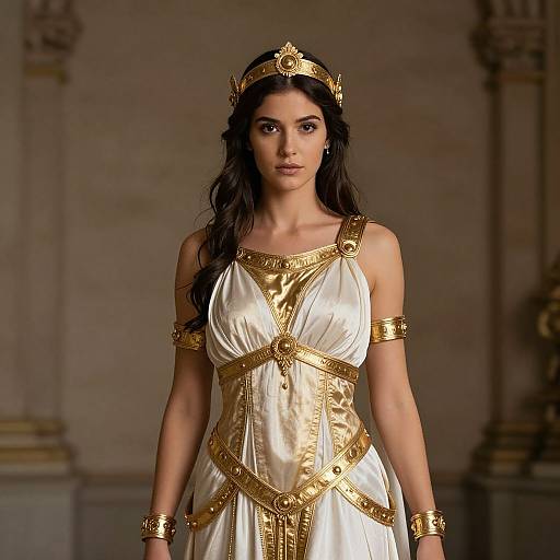 Goddess Athena in Gold Costume